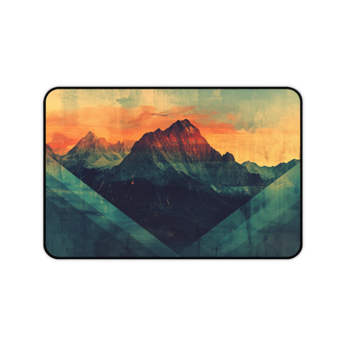 "Mountain Grunge Abstract Geometric Desk Mat"