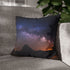 Mountain Nightscape — 40×40 Cushion Cover — Sofa & Living Room Lifestyle View