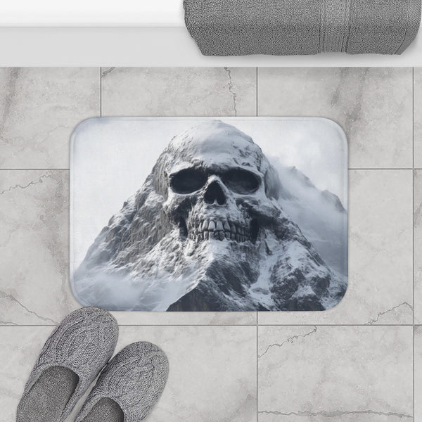 Mountain Peak Shaped Like a Skull (Edition II) — Memory Foam Bath Mat — Modern Bathroom Floor Lifestyle View