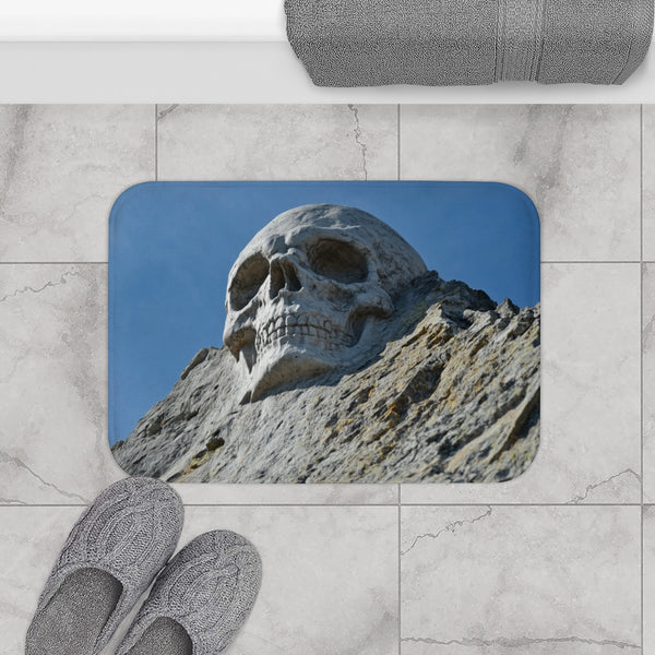 Mountain Peak Shaped Like a Skull (Edition III) — Memory Foam Bath Mat — Modern Bathroom Floor Lifestyle View
