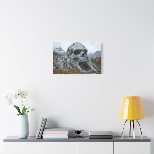 Mountain Peak Shaped Like a Skull (Edition III) — 24×16 Canvas Wall Art — Living Room Wall Lifestyle View