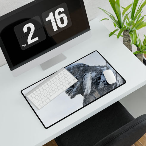 Mountain Peak Shaped Like Skull — XXL Gaming Desk Mat — Gaming & Workspace Desk Setup View