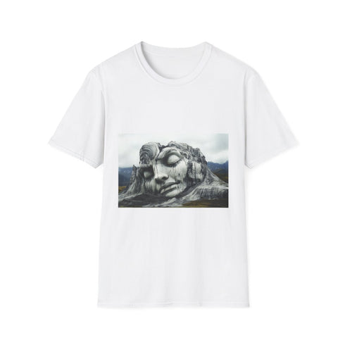 Mountains Shaped Like Sleeping Titans — Graphic Cotton T-Shirt — Front Graphic Print View