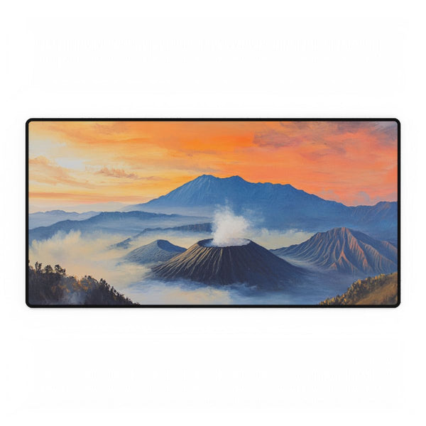 Mt Bromo Indonesia Fiery Heart of East Java Sunrise (Edition VII) — XXL Gaming Desk Mat — Full Top-Down Artwork View