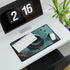Music Waves Floating from Speaker Planet — XL & XXL Desk Mat — Gaming & Workspace Desk Setup View