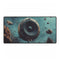 Music Waves Floating from Speaker Planet — XL & XXL Desk Mat — Full Top-Down Artwork View