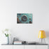 Music Floating from Cracked Speaker Plan — Stretched Canvas Wall Art — Living Room Wall Lifestyle View