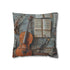 Music Notes and Instruments — Faux Suede Cushion Cover — Front 40×40 cm Square Cushion View