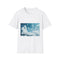 Music Notes Floating Through Clouds — Graphic Cotton T-Shirt — Front Graphic Print View