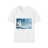 Music Notes Floating Through Clouds — Graphic Cotton T-Shirt — Front Graphic Print View