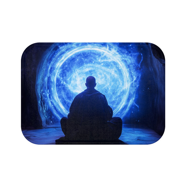 Mystic Monk Opening Cosmic Gate (Edition II) — Memory Foam Bath Mat — Top-Down Memory Foam Bath Mat View