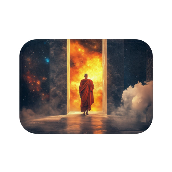 Mystic Monk Opening Cosmic Gate (Edition III) — Memory Foam Bath Mat — Top-Down Memory Foam Bath Mat View
