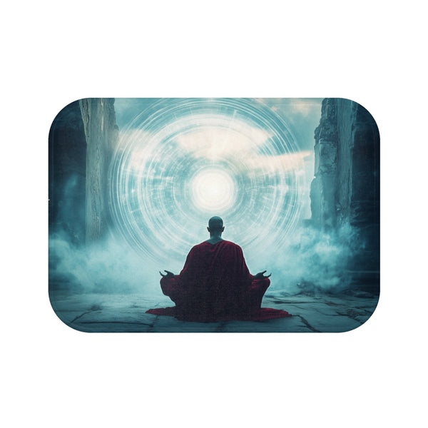Mystic Monk Opening Cosmic Gate (Edition IV) — Memory Foam Bath Mat — Top-Down Memory Foam Bath Mat View