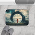 Mystic Monk Opening Cosmic Gate — 61×43 Memory Foam Bath Mat — Modern Bathroom Floor Lifestyle View