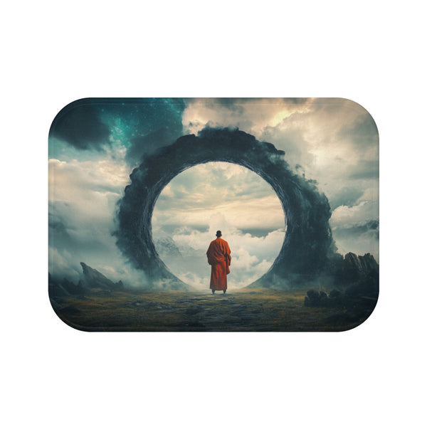 Mystic Monk Opening Cosmic Gate — Memory Foam Bath Mat — Top-Down Memory Foam Bath Mat View