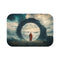 Mystic Monk Opening Cosmic Gate — 61×43 Memory Foam Bath Mat — Top-Down Velvet Microfibre Artwork View