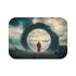 Mystic Monk Opening Cosmic Gate — 61×43 Memory Foam Bath Mat — Top-Down Velvet Microfibre Artwork View
