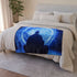 Mystic Monk Opening Cosmic Gate — 50×60 Plush Throw Blanket — Draped Over Sofa & Bed Lifestyle View