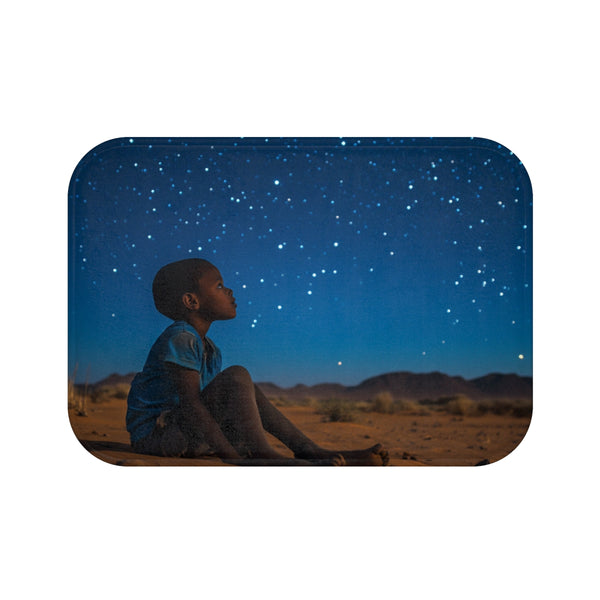 Namibrand Nature Reserve Namibia Starry Night Sky — 61×43 Memory Foam Bath Mat — Top-Down Velvet Microfibre Artwork View