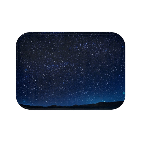 Namibrand Nature Reserve Namibia Starry Night Sky — 61×43 Memory Foam Bath Mat — Top-Down Velvet Microfibre Artwork View