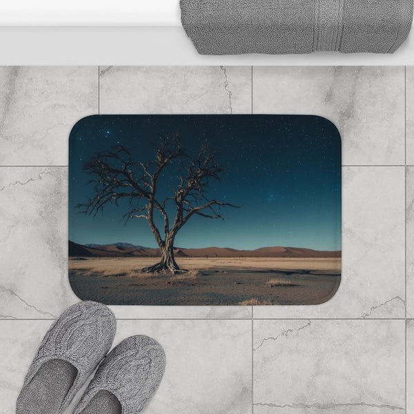 Namibrand Nature Reserve Namibia Starry Night Sky (Edition VI) — Memory Foam Bath Mat — Modern Bathroom Floor Lifestyle View