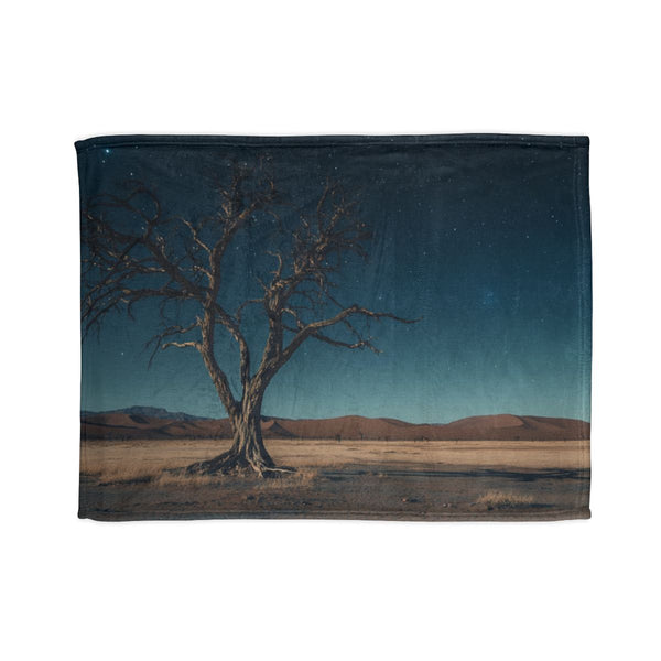 Namibrand Nature Reserve Namibia Starry Night Sky — 50×60 Plush Throw Blanket — Full Spread Plush Fleece Artwork View