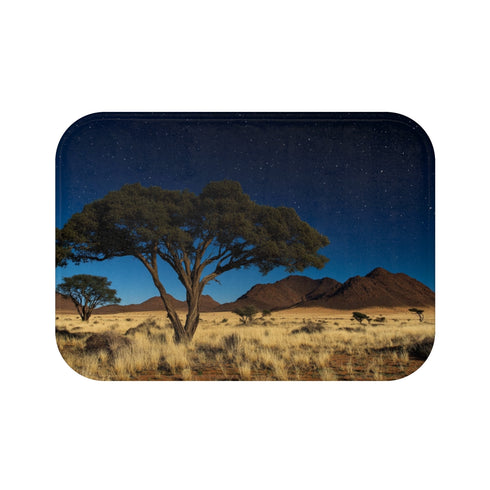 Namibrand Nature Reserve Namibia Starry Night Sky — 61×43 Memory Foam Bath Mat — Top-Down Velvet Microfibre Artwork View