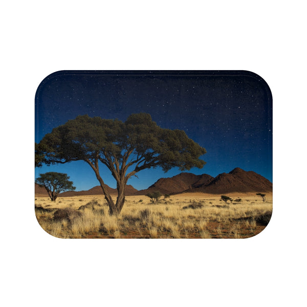 Namibrand Nature Reserve Namibia Starry Night Sky — 61×43 Memory Foam Bath Mat — Top-Down Velvet Microfibre Artwork View