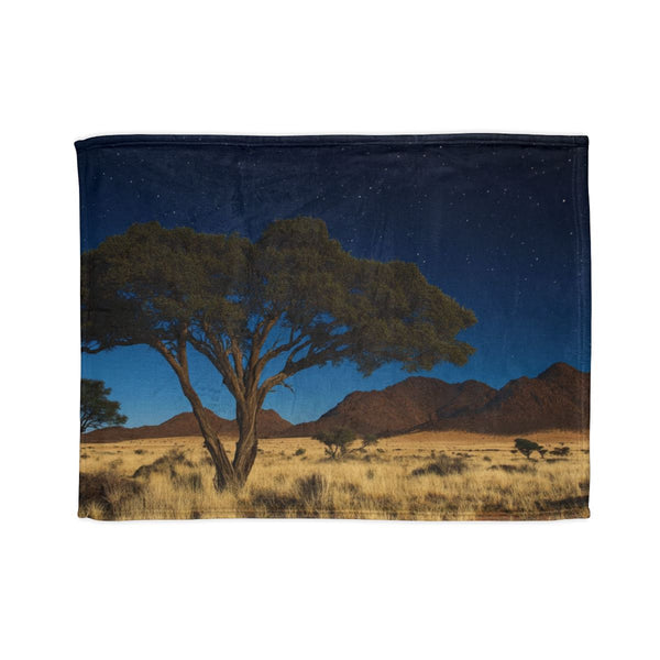 Namibrand Nature Reserve Namibia Starry Night Sky — 50×60 Plush Throw Blanket — Full Spread Plush Fleece Artwork View