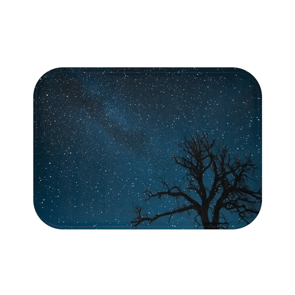 Namibrand Nature Reserve Namibia Starry Night Sky — 61×43 Memory Foam Bath Mat — Top-Down Velvet Microfibre Artwork View