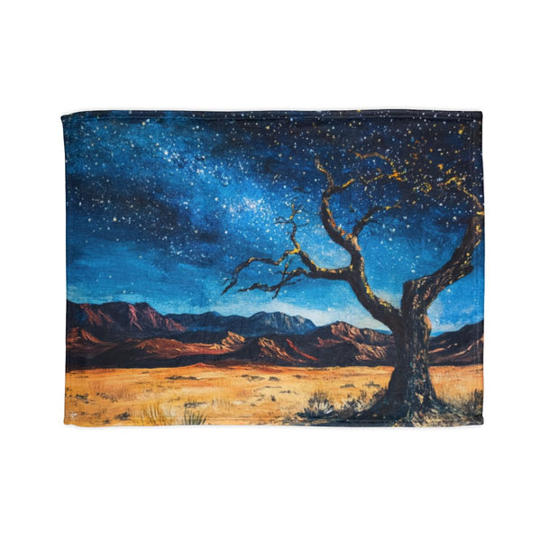 Namibrand Nature Reserve Namibia Starry Night Sky P — 50×60 Plush Throw Blanket — Full Spread Plush Fleece Artwork View