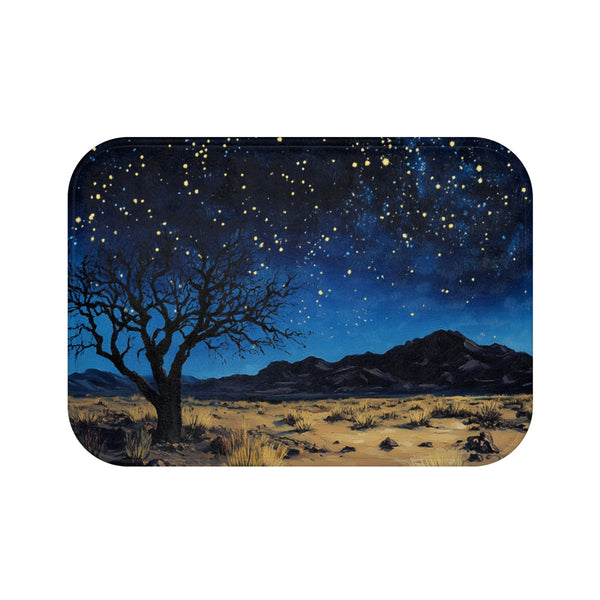 Namibrand Nature Reserve Namibia Starry Night Sky P — 61×43 Memory Foam Bath Mat — Top-Down Velvet Microfibre Artwork View