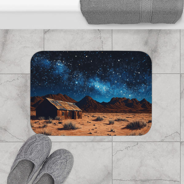Namibrand Nature Reserve Namibia Starry Night Sky P — 61×43 Memory Foam Bath Mat — Modern Bathroom Floor Lifestyle View