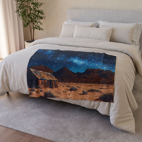 Namibrand Nature Reserve Namibia Starry Night Sky P — 50×60 Plush Throw Blanket — Draped Over Sofa & Bed Lifestyle View
