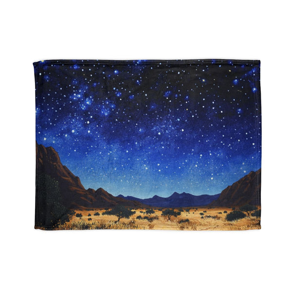 Namibrand Nature Reserve Namibia Starry Night Sky P — 50×60 Plush Throw Blanket — Full Spread Plush Fleece Artwork View