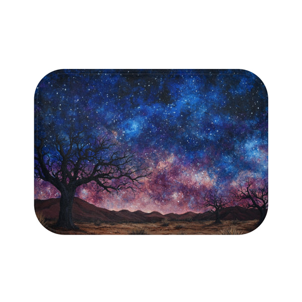 Namibrand Nature Reserve Namibia Starry Night Sky P — 61×43 Memory Foam Bath Mat — Top-Down Velvet Microfibre Artwork View
