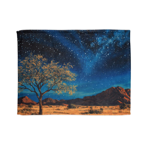Namibrand Nature Reserve Namibia Starry Night Sky P — 50×60 Plush Throw Blanket — Full Spread Plush Fleece Artwork View