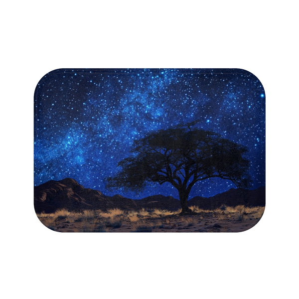 Namibrand Nature Reserve Namibia Starry Night Sky P — 61×43 Memory Foam Bath Mat — Top-Down Velvet Microfibre Artwork View