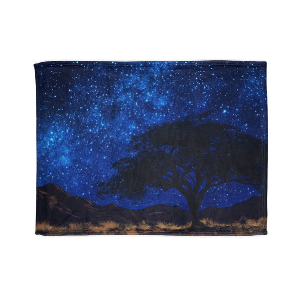 Namibrand Nature Reserve Namibia Starry Night Sky P — 50×60 Plush Throw Blanket — Full Spread Plush Fleece Artwork View