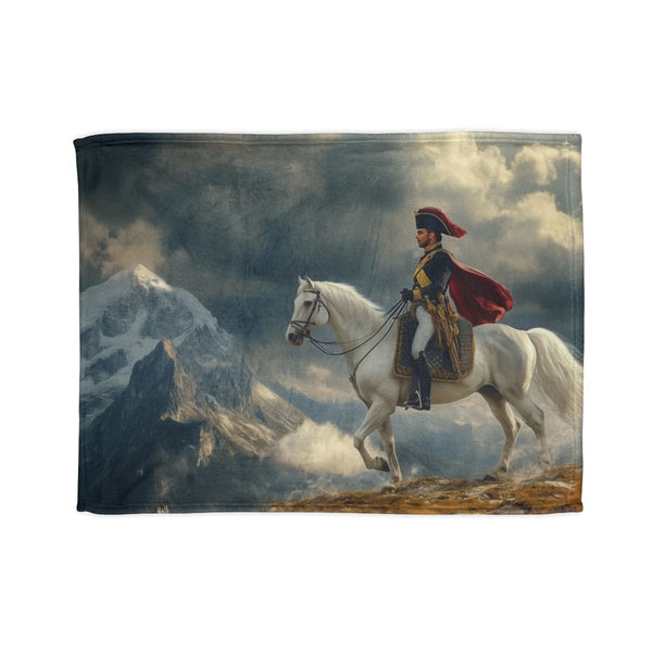 Napoleon Bonaparte Crossing the Alps — Plush Fleece Throw Blanket — Full Spread Plush Fleece Artwork View