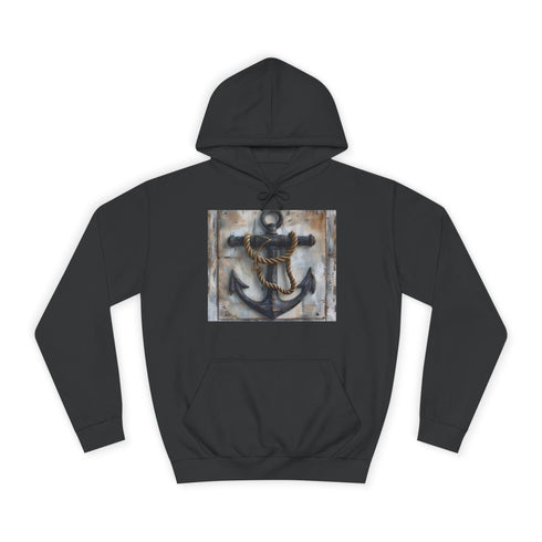Nautical Anchor — Heavyweight Graphic Hoodie — Front Heavyweight Fleece Hoodie View