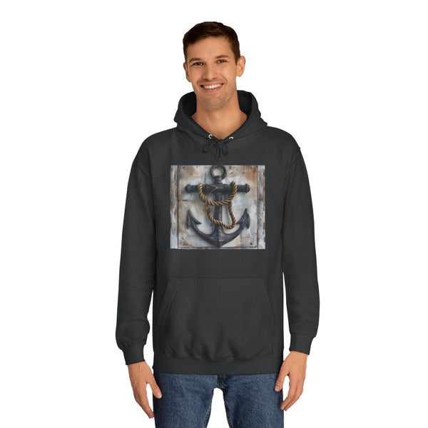 Nautical Anchor — Heavyweight Graphic Hoodie — Model Streetwear Fit View