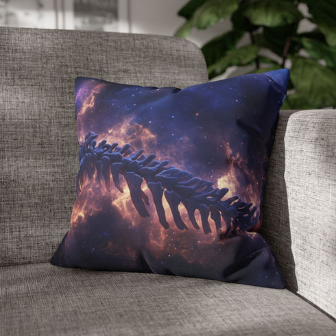 Nebula Forming Dragon Skeleton — Double-Sided Cushion Cover — Sofa & Armchair Living Room Lifestyle View
