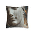 Nebula Inside Cracked Marble Statue — Faux Suede Cushion Cover — Front 40×40 cm Square Cushion View