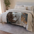 Nebula Inside Cracked Marble Statue — Plush Fleece Throw Blanket — Drape over Sofa & Bed Lifestyle View