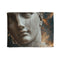 Nebula Inside Cracked Marble Statue — Plush Fleece Throw Blanket — Full Spread Plush Fleece Artwork View