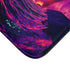Neon Cave Opening Into Timeless Void — Memory Foam Bath Mat — Microfibre Texture Close-Up View