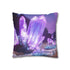 Neon Crystals Blooming in Wasteland — 40×40 Cushion Cover — Sofa & Living Room Lifestyle View
