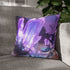 Neon Crystals Blooming in Wasteland — 40×40 Cushion Cover — Double-Sided Back & Concealed Zip Detail