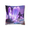Neon Crystals Blooming in Wasteland — 40×40 Cushion Cover — Front 40×40 cm Square Cushion View